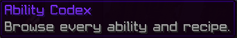 Tooltip on the Ability Codex button