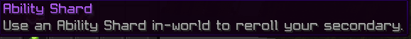 Tooltip on the Ability Shard item explaining the reroll