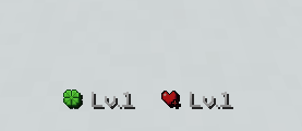 Action bar HUD showing Luck in the secondary slot and Health in the primary slot