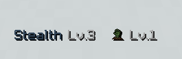 Action bar HUD showing Stealth in the secondary slot and Rotten in the primary slot